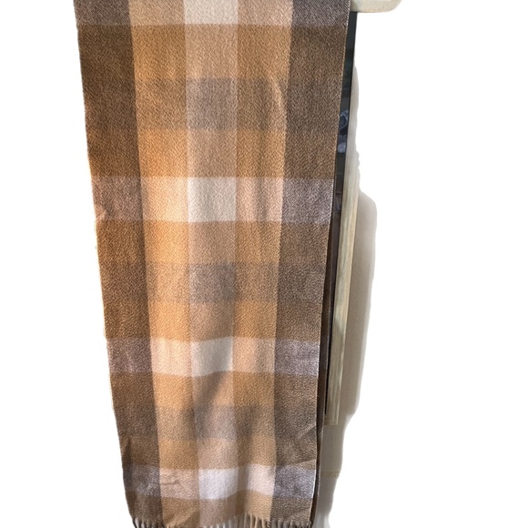 Autumnal Check NWT Cashmere fringed scarf neck warmer Lochmere - Picture 1 of 6